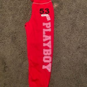 Pacsun women sweatpants comfy PE rose red cuffed